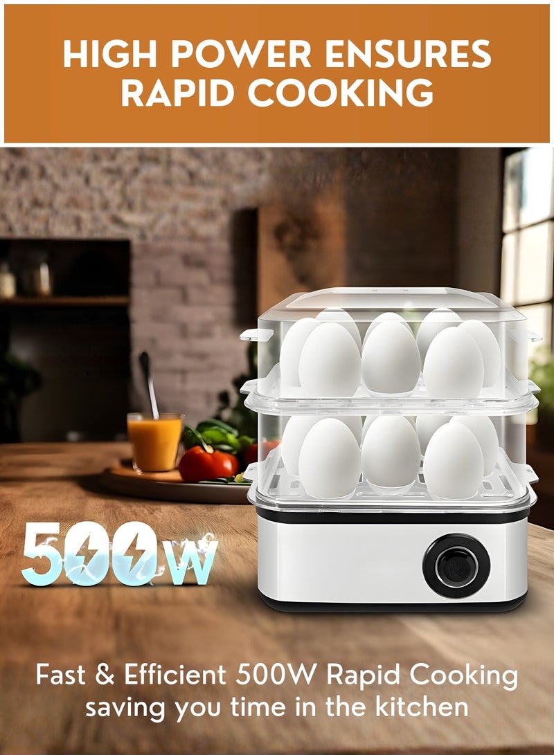 JUNI Electric Egg Boiler 7 Eggs with Egg Storage Tray Organizer – Automatic Rapid Egg Cooker & Steamer, Soft/Medium/Hard Boiled, Auto Shut-Off, Compact Kitchen & Fridge Egg Holder - Image 3
